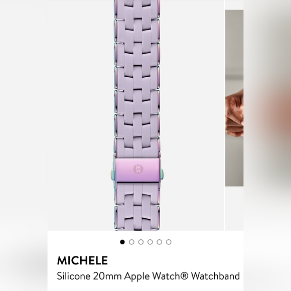 Michele Lilac Silicone Apple Watch Band. New Not Original Box.#33